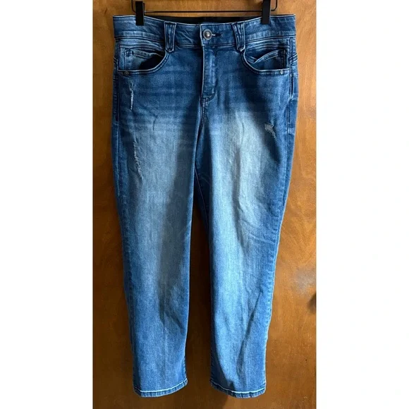 Democracy Ab Solution Blue Booty Lift Straight Leg Jeans Country Western Rodeo - Picture 2 of 14